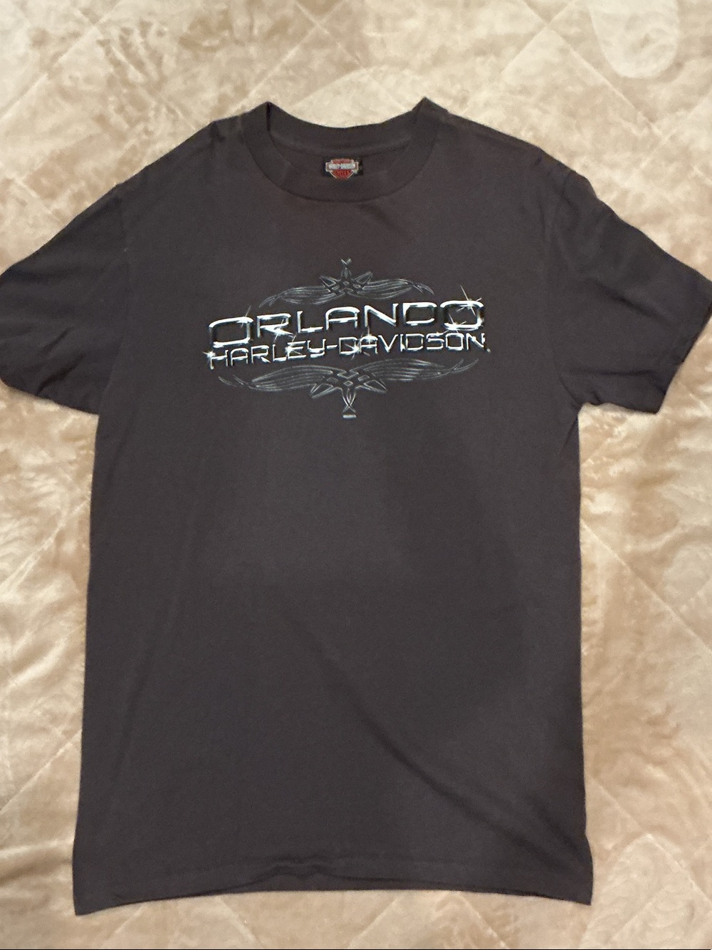 Harley-Davidson Black Tee with Silver Orlando Graphic